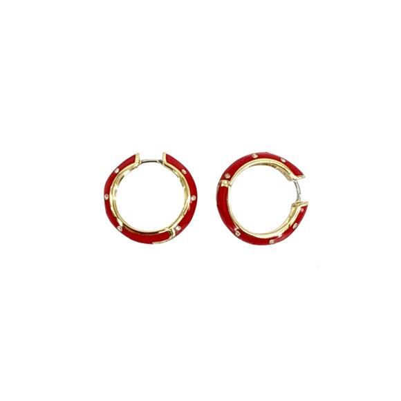 GORJANA Noel Shimmer Hoops in Gold & Red - Picture 5 of 7